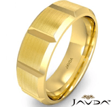 beveled edge men's dome wedding band 14k gold solid ring 7mm