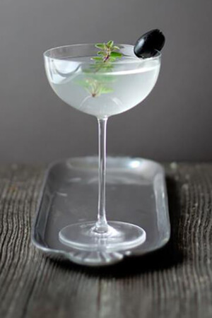 black and white martini
