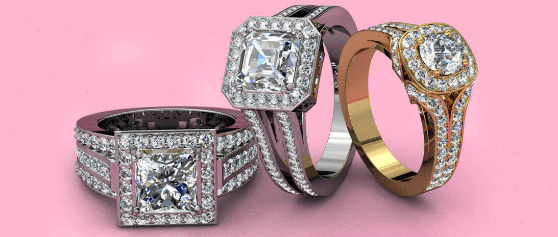 cathedral diamond engagement rings
