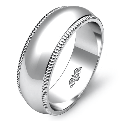 dome milgrain edge ring men wedding solid band dome milgrain edge ring men wedding solid band