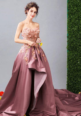 dusty rose wedding dress