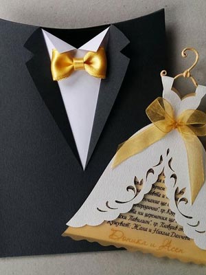 eclectic with cut outs invitation cards