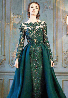 green wedding dress