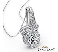 halo diamond pendant necklace 14k white gold