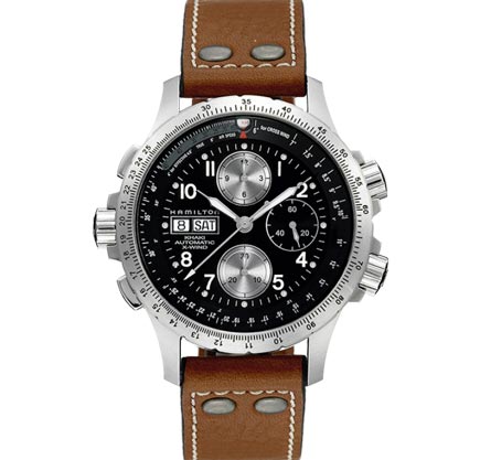 hamilton, khaki x-wind automatic chronograph watch