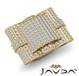 hip hop style cluster diamond mens ring heart filigree in 14k gold 3.5ct