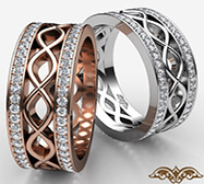 infinity center diamond eternity groom's wedding band 14k gold