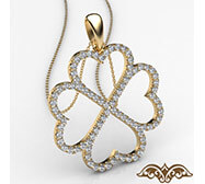 leaf clover women pendant necklace 14k yellow gold