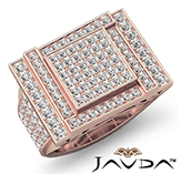 luxurious hip hop style heavy mens diamond ring filigree 14k rose gold 2.12ct