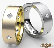 matte kite bezel diamond groom and groomsmen ring