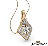 round diamond engagement pendant 14k yellow gold 0.38ctw