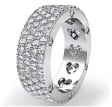 round diamond womens wedding band eternity engagement ring 14k white gold