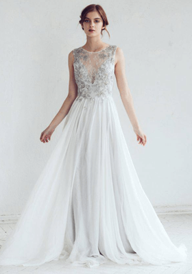 silver wedding dress