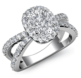 split shank filigree halo cushion diamond engagement ring 14k white gold 1.55ctw