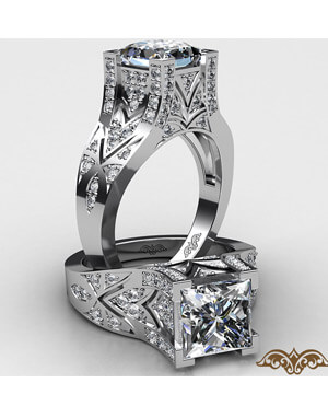 vintage style cathedral diamond ring