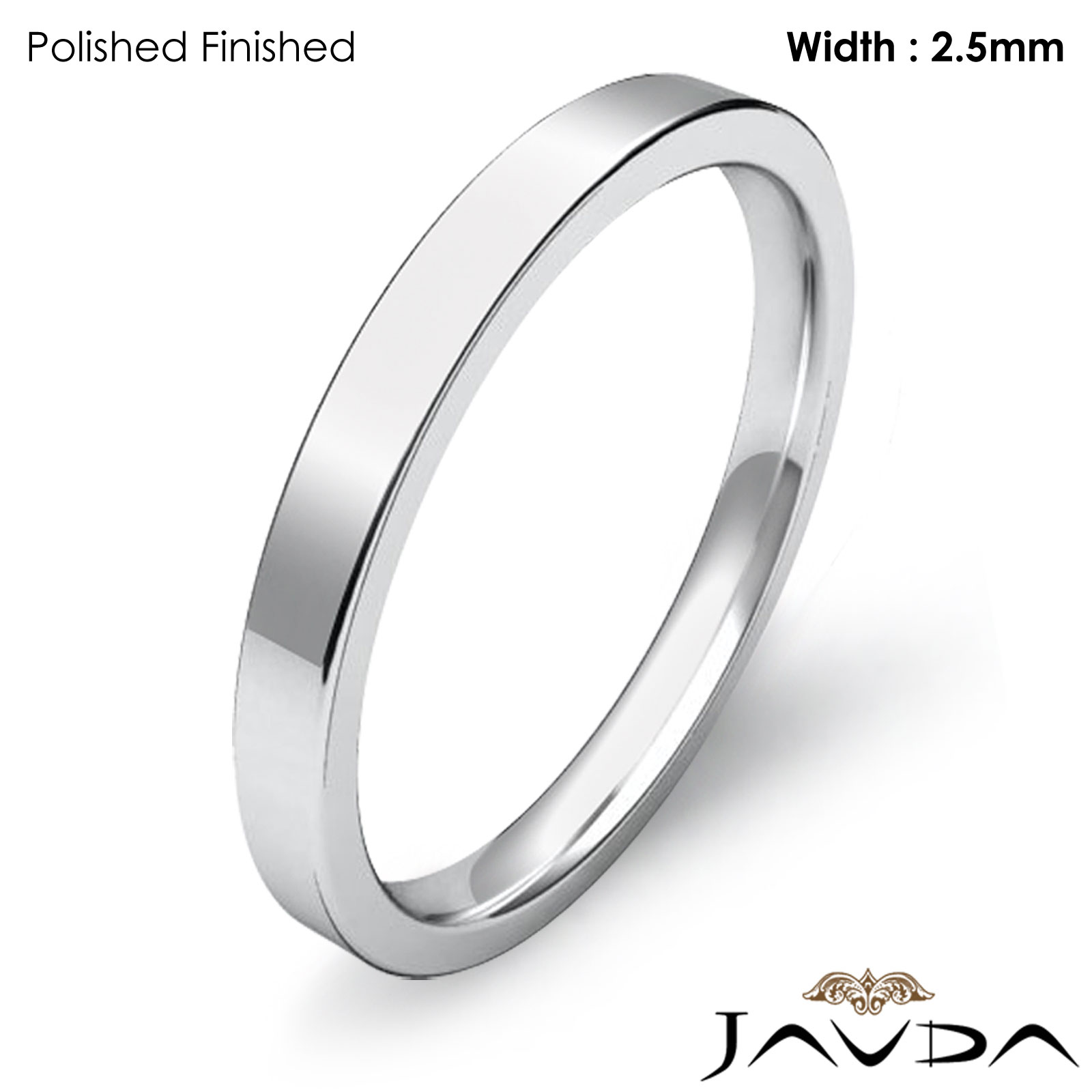 14K ダブルバンドリング　16号 2.5mm Comfort Ring Men Wedding Flat Pipe Cut Band 14k White Gold