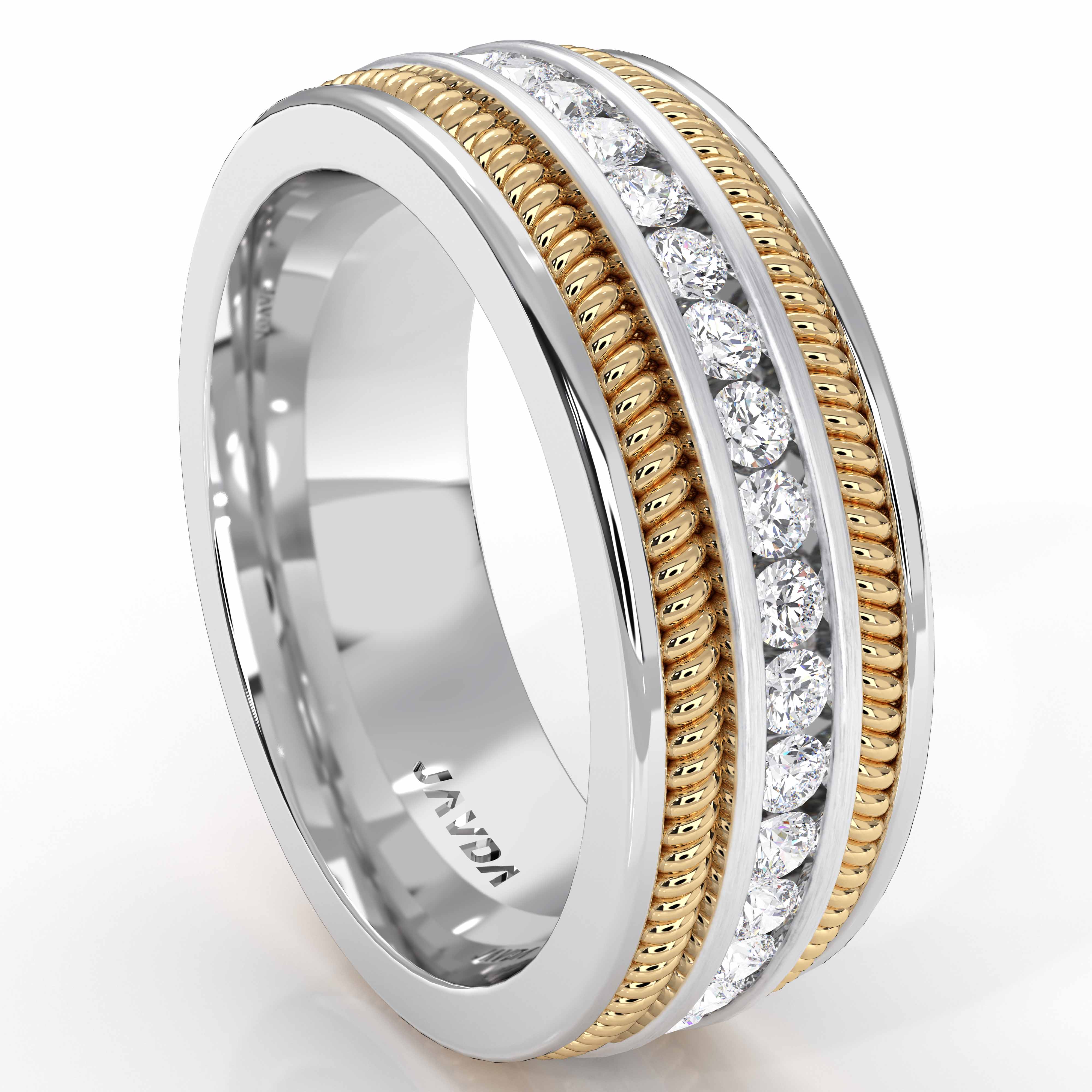 1 Carat Channel Diamond Rope Design Men's Eternity Wedding Band 14k 2 1 Carat Channel Diamond Rope Design Men's Eternity Wedding Band 14k 2