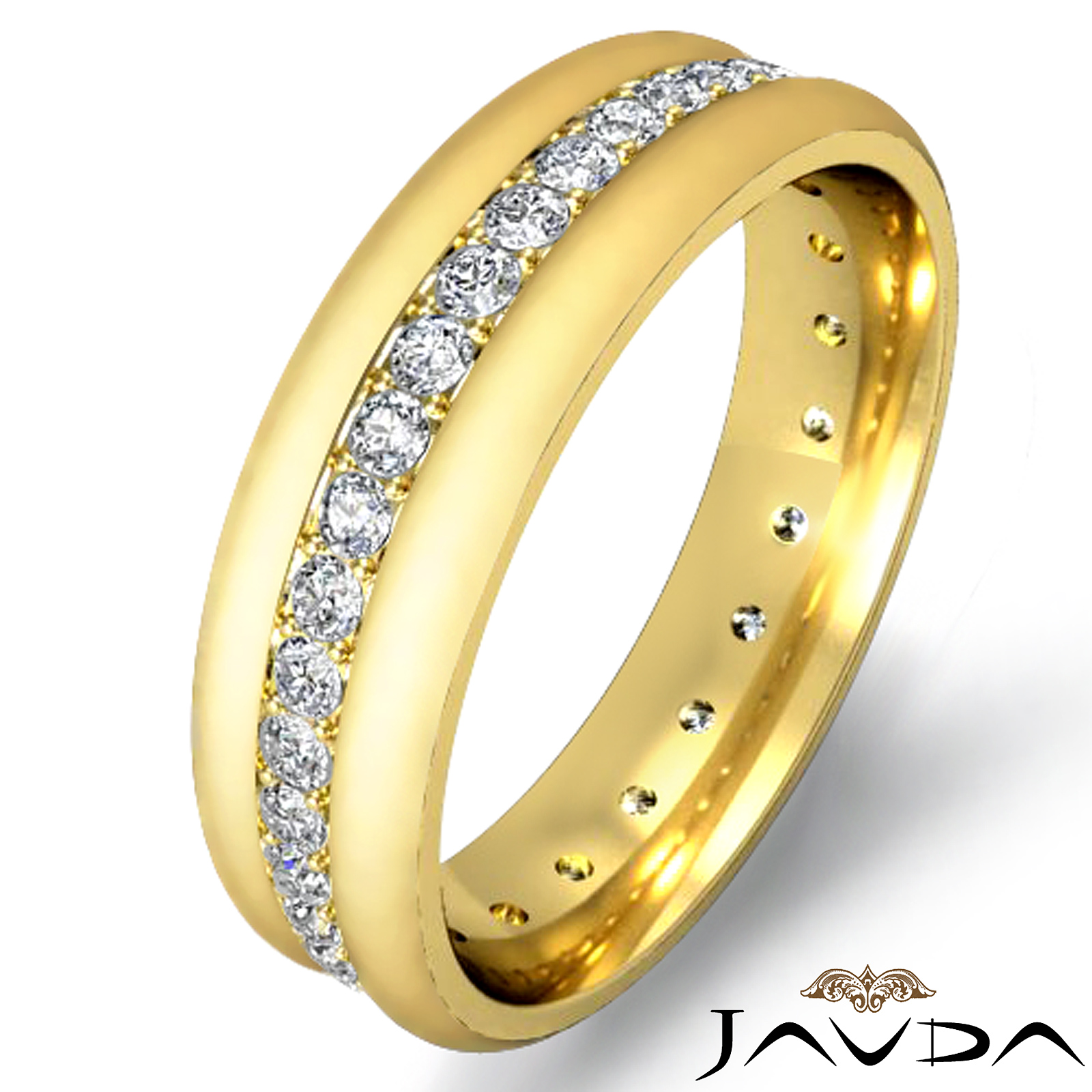 14k Gold Pave Set Diamond Eternity Men's Wedding Band T.W. (0.75Ct. tw.)