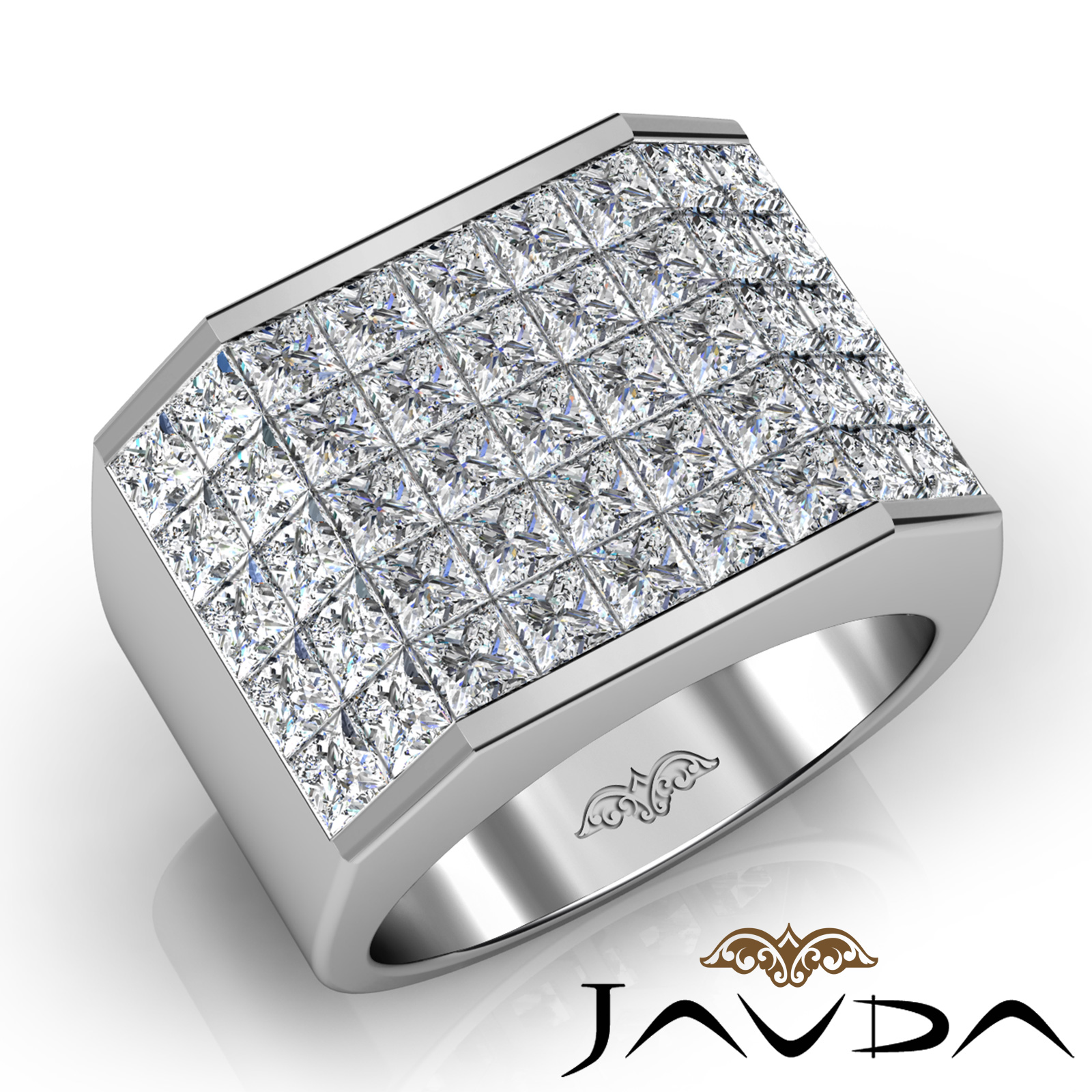 5.25ct Princess Moissanite Bridal Set - 14K White Gold - D/VVS1 - Solitaire Ring & Band By Aspire
