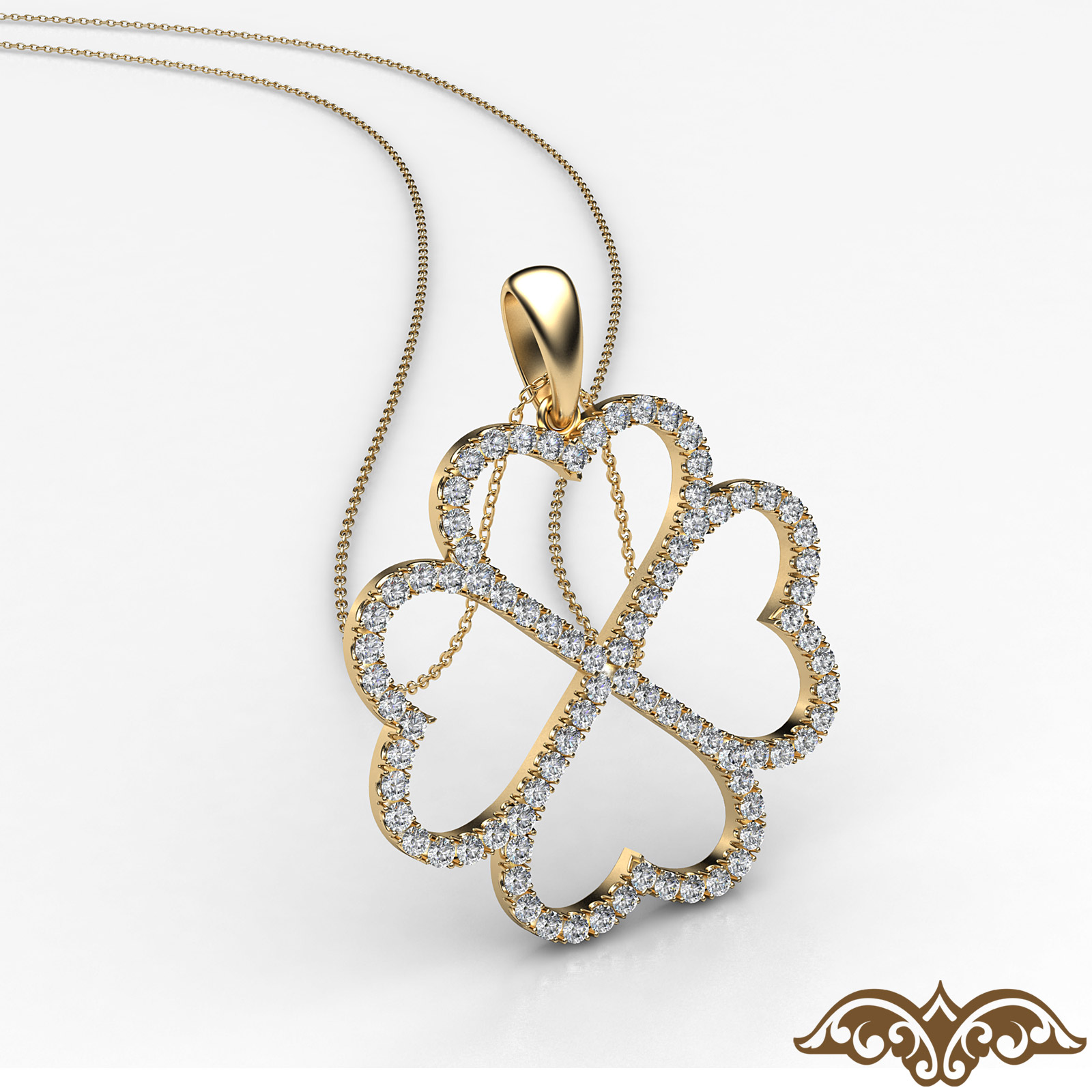Buy 14k Diamond Clover Necklace / Diamond Necklace / Diamond Cluster  Necklace by Ferkos Fine Jewelry Online in India - Etsy