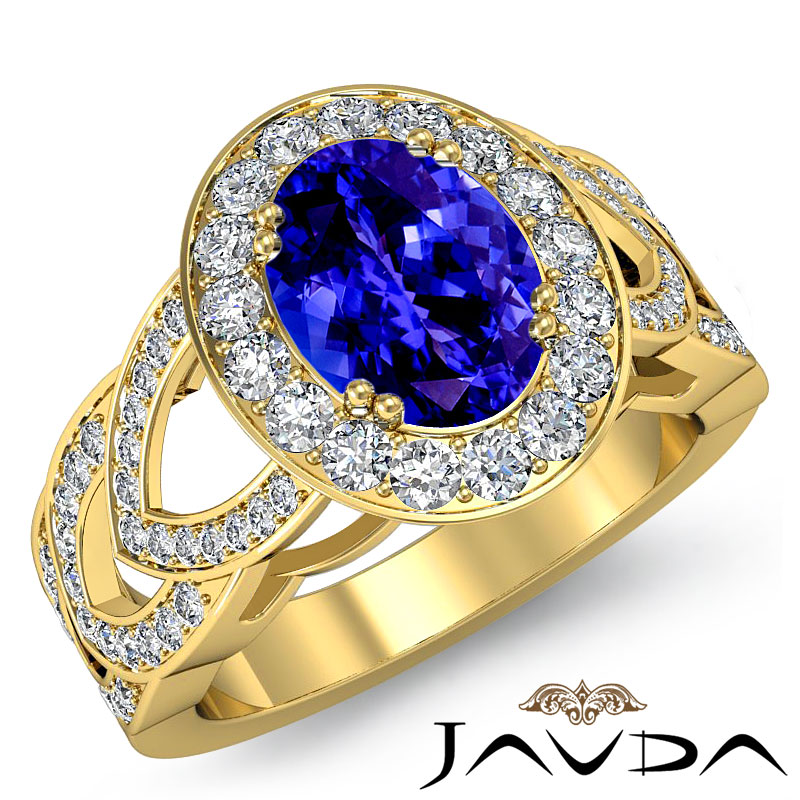 Filigree Halo V-Shaped Shank Oval diamond  Ring in 18k Gold Yellow