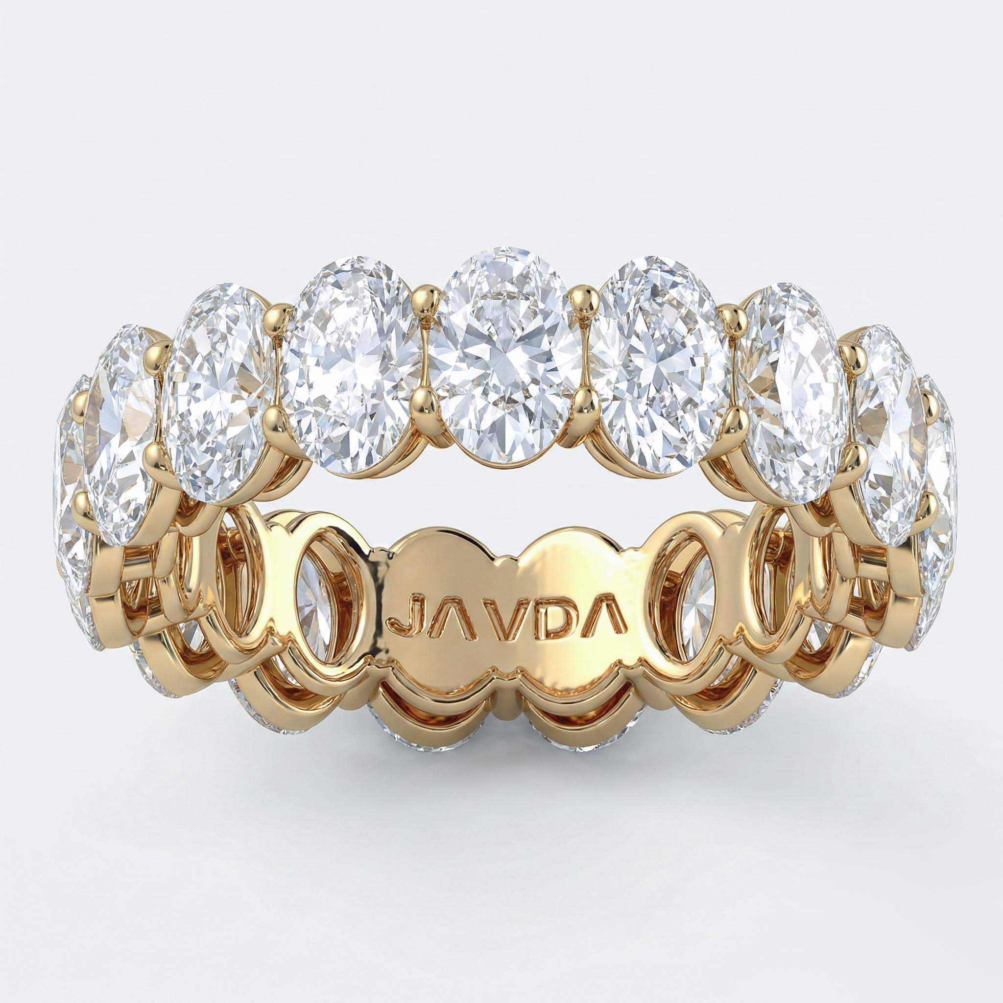 Oval Lab-Grown Diamond Shared Prong Women's Eternity Wedding Band 14k ...