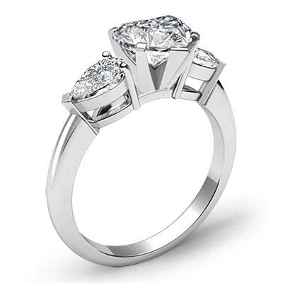 Women's Three Stone Heart Shape Diamond Engagement Ring EGL E VS2 ...