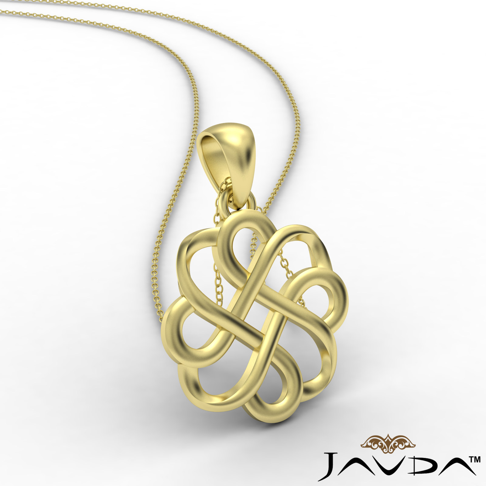 Celtic Flower Gold Vermeil Cremation Jewelry Pendant Necklace