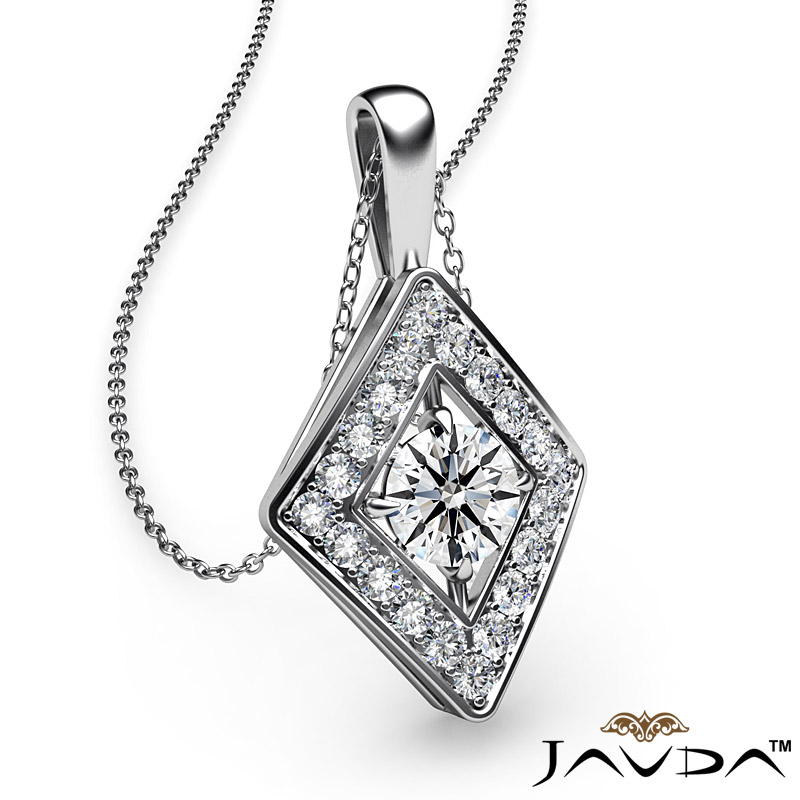  Round diamond  Pendant in 14k Gold White