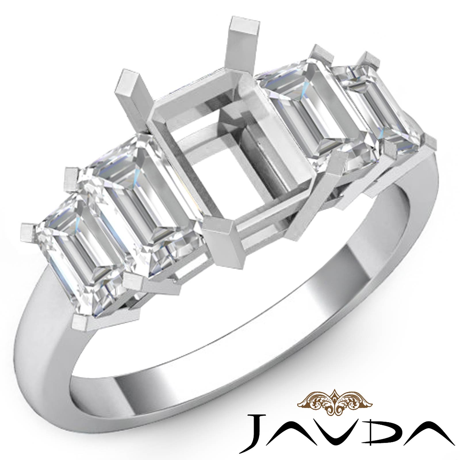 Engagement & Wedding Prong Set Ring 2.11 Ct Princess Cut Diamond 14k White Gold
