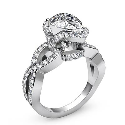 Stunning Pear Shape Diamond Engagement Splendid Ring GIA F SI1 Platinum ...
