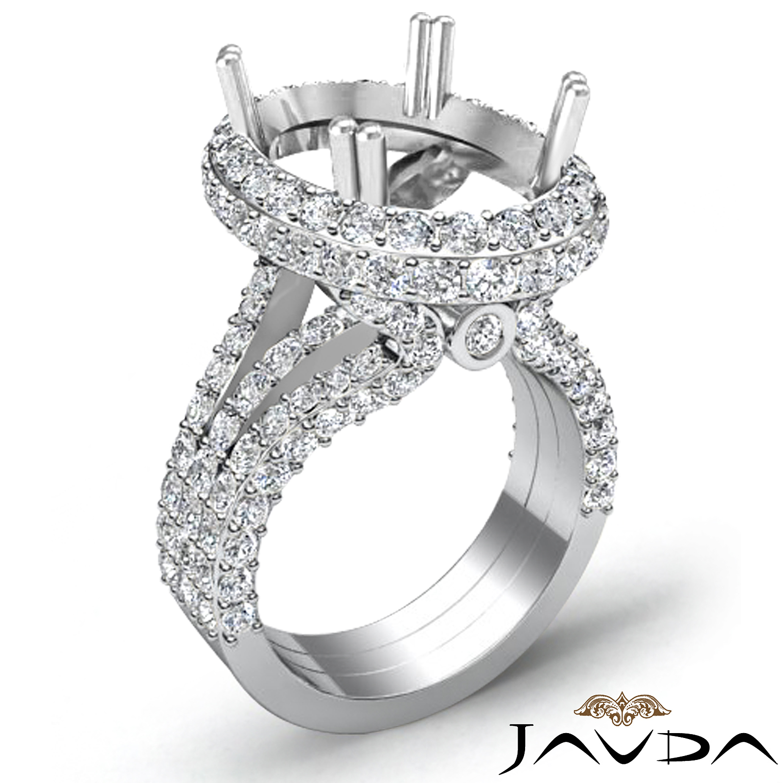 2.2 CT Diamond Vintage Engagement Ring Halo Setting 14k W Gold Oval