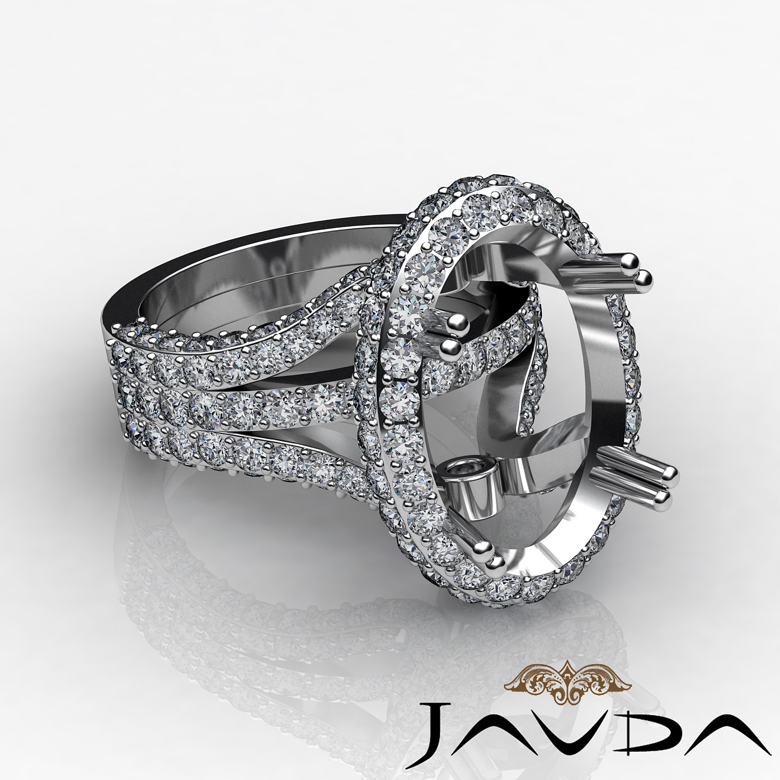 2.2 CT Diamond Vintage Engagement Ring Halo Setting 14k W Gold Oval