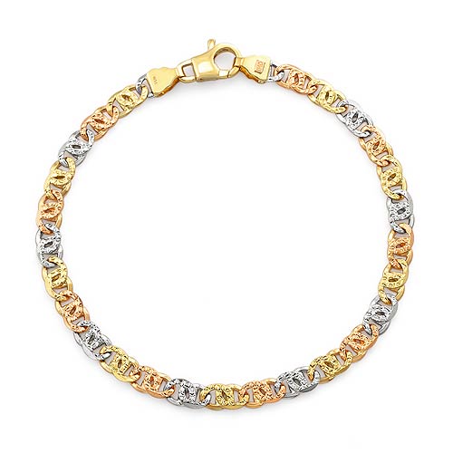 10K TriTone Gold X Bracelet  Peoples Jewellers