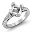 0.5Ct Kite Shape Princess Semi Mount Diamond Engagement Ring 18k White Gold - javda.com 