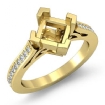 0.5Ct Kite Shape Princess Semi Mount Diamond Engagement Ring 18k Yellow Gold - javda.com 