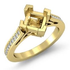 Kite Shape Princess Semi Mount Diamond Engagement Ring 18k Gold Yellow (0.5Ct. tw.)