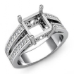 0.75Ct Princess Diamond Split Shank Semi Mount Engagement Ring 14k White Gold - javda.com 