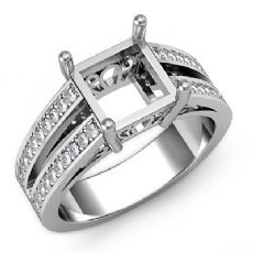 0.75C Princess Diamond Split Shank Semi Mount Engagement Ring 14K Gold