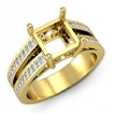 0.75Ct Princess Diamond Split Shank Semi Mount Engagement Ring 18k Yellow Gold - javda.com 