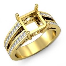 Princess Diamond Split Shank Semi Mount Engagement Ring 18k Gold Yellow (0.75Ct. tw.)