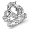 Diamond Engagement 3 Stone Ring Pear Semi Mount Bridal Set 18k White Gold 2.88Ct - javda.com 