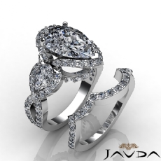 3 Stone Bridal Ring Sets diamond Ring 14k Gold White