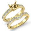 0.55Ct Diamond Bridal Setting Engagement Pave Ring Round Semi Mount 18k Yellow Gold - javda.com 