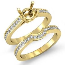 Diamond Bridal Setting Engagement Pave Ring Round Semi Mount 14k Gold Yellow (0.55Ct. tw.)