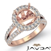 Diamond Engagement Ring Round Semi Mount 18k Rose Gold Halo 1.4Ct - javda.com 