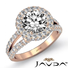 Circa Halo Split Shank Pave diamond Ring 18k Rose Gold
