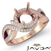 1Ct Diamond Antique Engagement Ring 18k Rose Gold Round Semi Mount Halo Setting - javda.com 