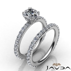 Prong Bridal Set Sidestone diamond Ring 14k Gold White