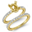 1.5Ct Diamond Engagement Half Eternity Ring Oval Bridal Settings 14k Yellow Gold - javda.com 